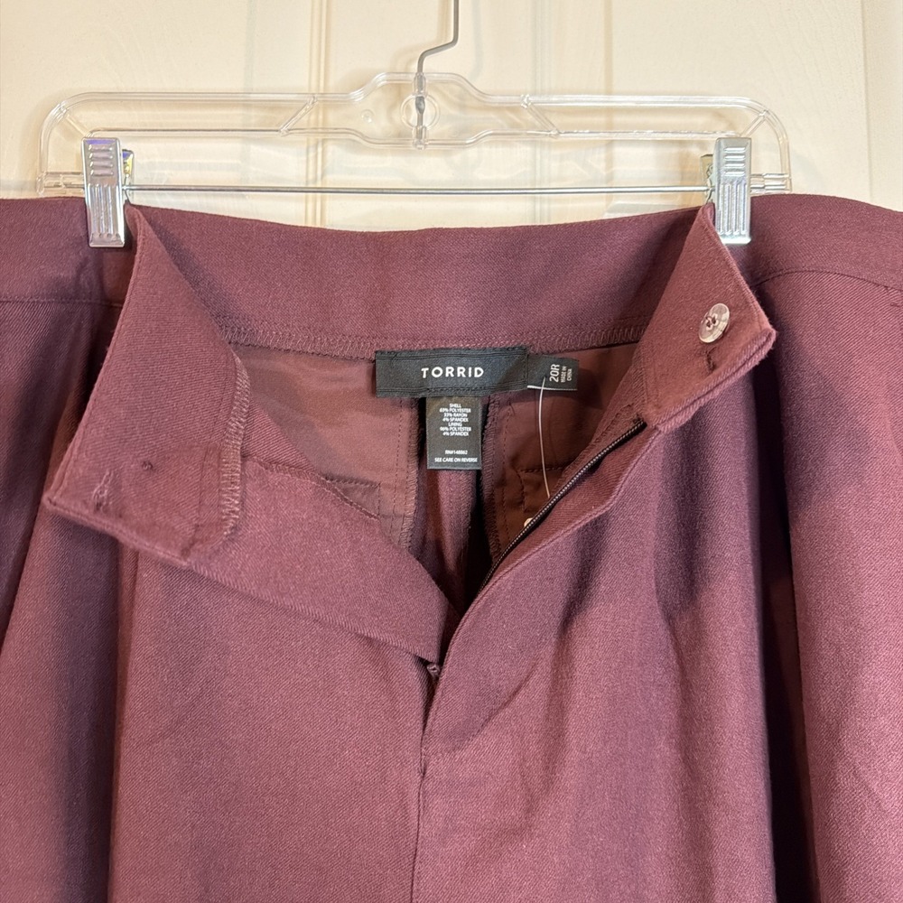 NWT Torrid Set Of 2 Women's Brushed Twill Wide Leg Pants Size 20R Maroon & Green - Picture 9 of 16